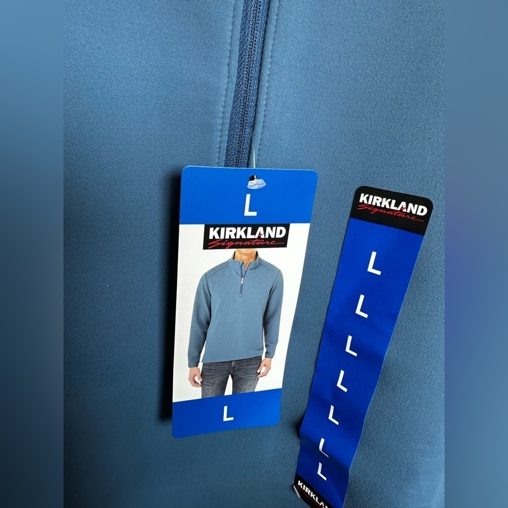Kirkland Signature Men's Zip Up Sweater in Blue - Picture 3 of 9